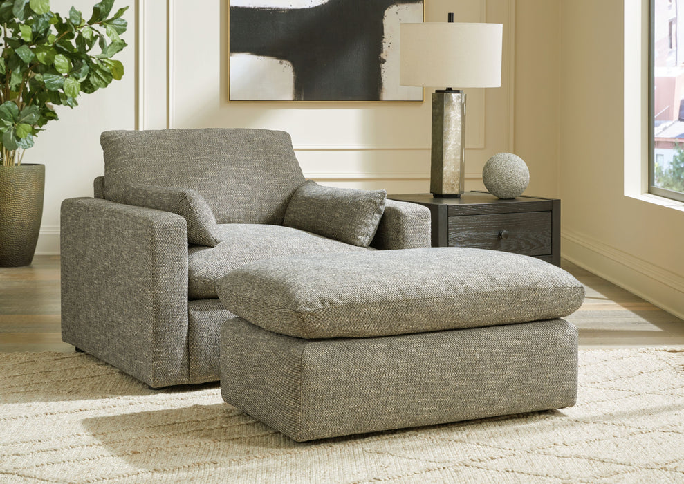 Dramatic - Granite - 2 Pc. - Chair And A Half, Ottoman