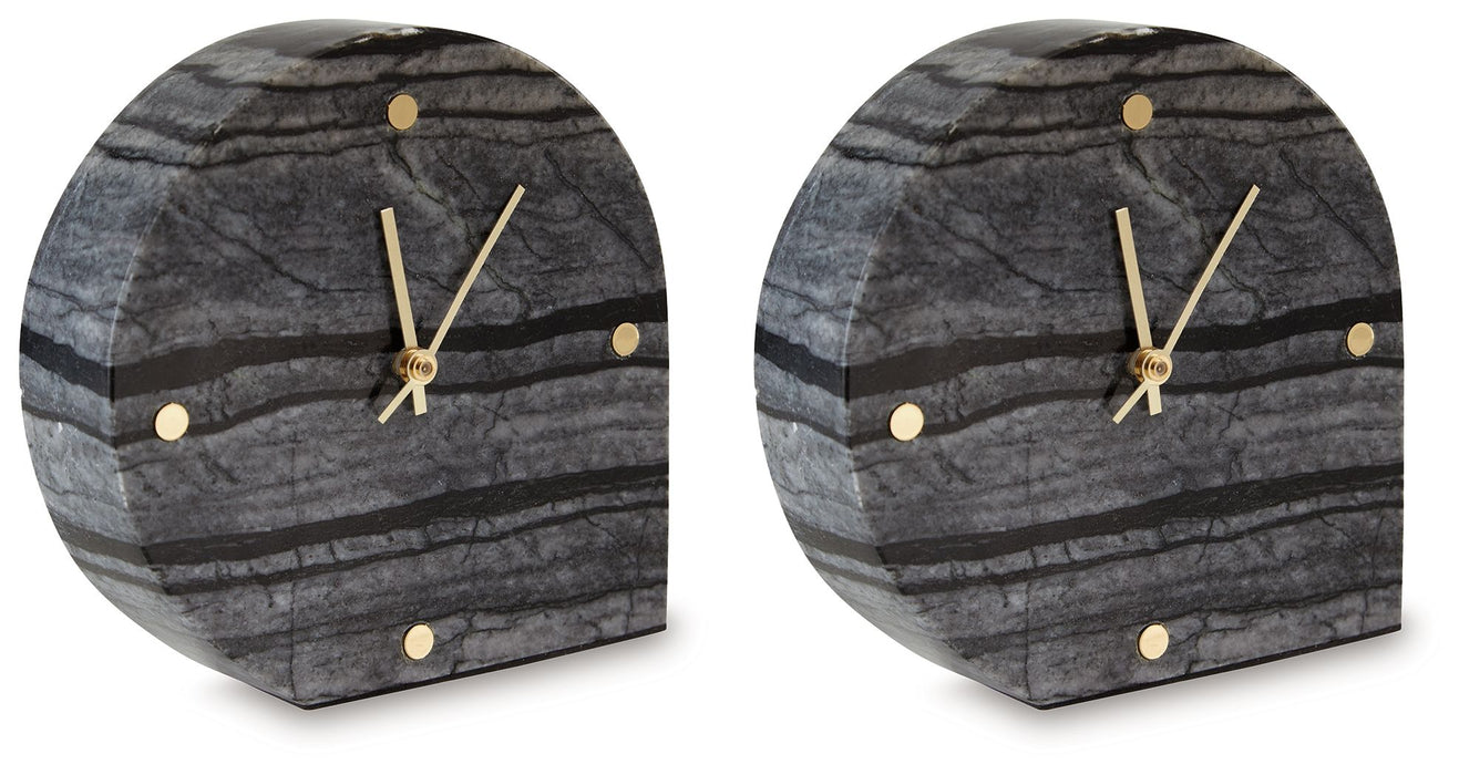 Janmour - Black - Table Clock (Set of 2)