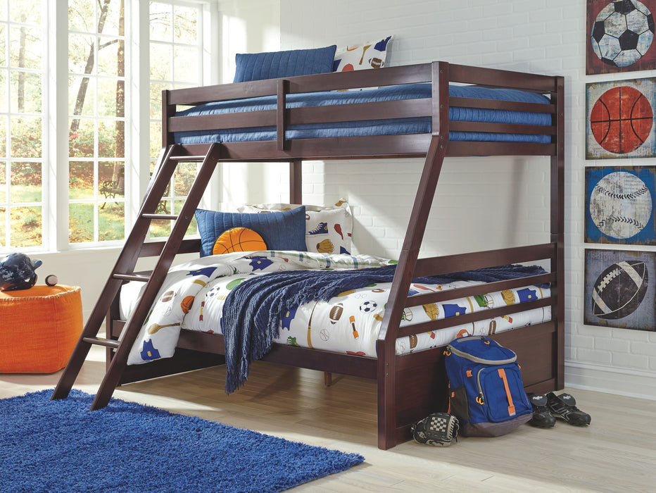 Halanton - Dark Brown - Twin Over Full Bunk Bed