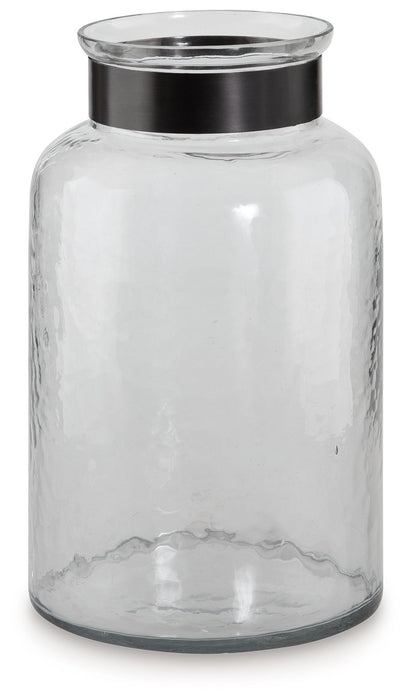 Lukasvale - Clear / Pewter Finish - Vase 11.25"